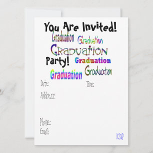 Fun and Colourful Graduation Party Invitation