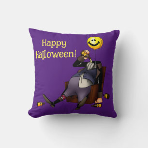 Fun And Colourful Halloween Throw Pillow