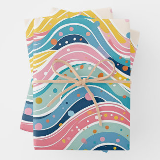 Fun and Colourful Hippie Abstract Art Wrapping Paper Sheet
