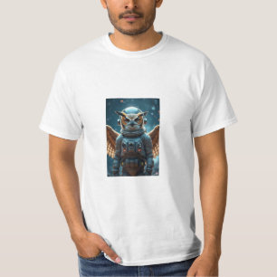 Fun and colourful men's t-shirt with astronaut owl