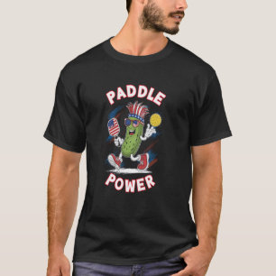 Fun and Colourful Paddle Power Pickleball Pickle D T-Shirt