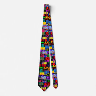 Fun and Colourful Three Letter Airport Codes Tie