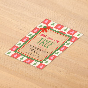 Fun and Colurful Hand Drawn Christmas Trees  Acrylic Invitations