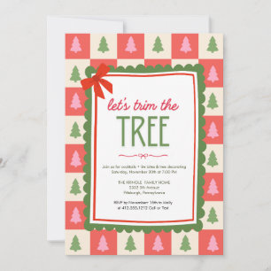 Fun and Colurful Hand Drawn Christmas Trees  Invitation