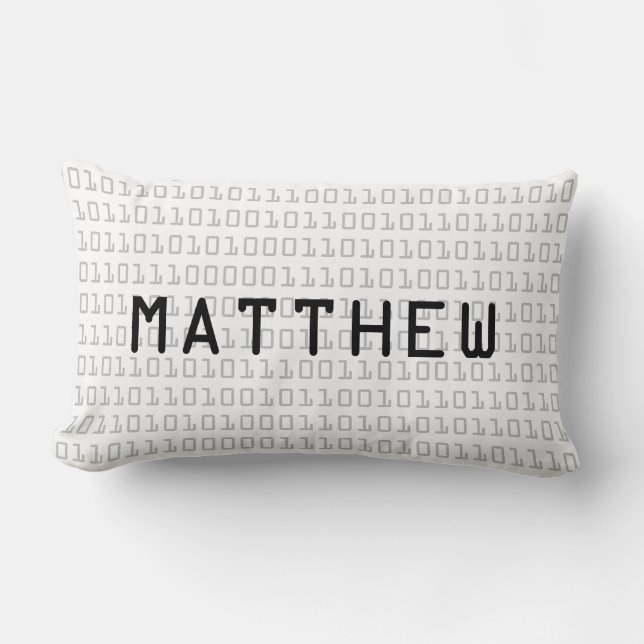 Fun and Cool Binary Code Personalized Lumbar Pillow (Front)