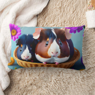 Fun and cute guinea pigs lumbar pillow