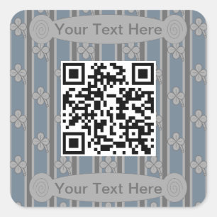 Fun and Fancy 4 Leaf Clover QR Code Square Sticker
