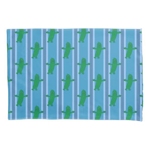 Fun and Fancy Blue Pickle Pillowcase