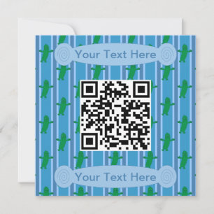 Fun and Fancy Blue Pickle QR Code Invitation