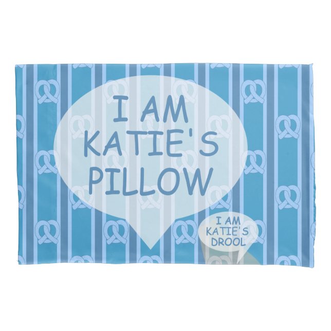 Fun and Fancy Blue Pretzel Pillowcase (Front)