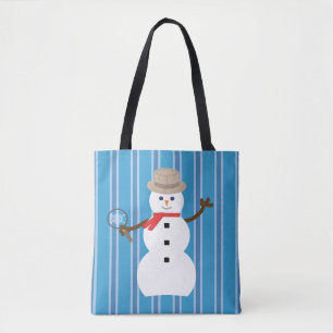 Fun and Fancy Blue Snowman Detective Tote Bag