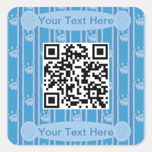 Fun and Fancy Bowling QR Code Square Sticker
