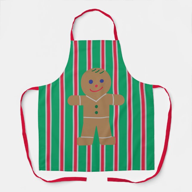 Fun and Fancy Christmas Gingerbread Man Apron (Front)