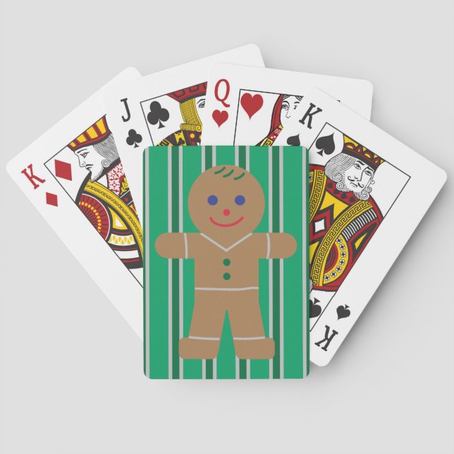 Fun and Fancy Christmas Gingerbread Man Playing Cards (Back)