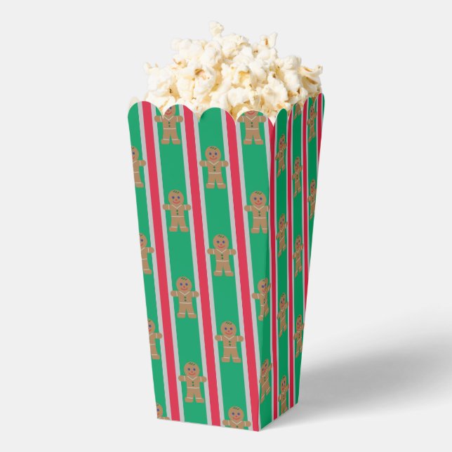 Fun and Fancy Christmas Gingerbread Man Popcorn Favor Box (Popped)