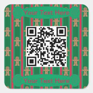Fun and Fancy Christmas Gingerbread Man Square Sticker