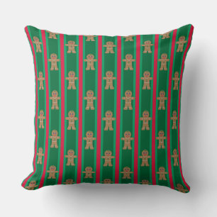 Fun and Fancy Christmas Gingerbread Man Throw Pillow