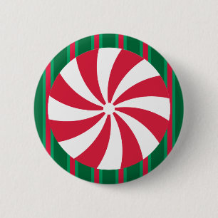 Fun and Fancy Christmas Peppermint Candy 2 Inch Round Button