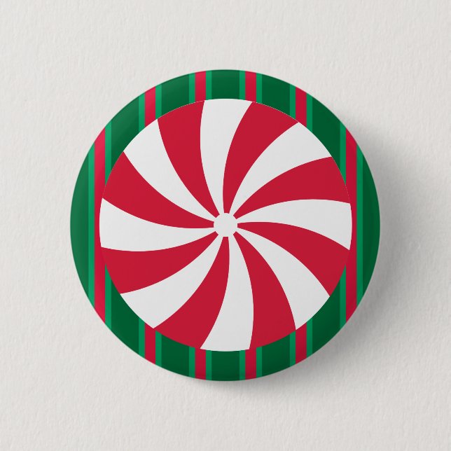 Fun and Fancy Christmas Peppermint Candy 2 Inch Round Button (Front)