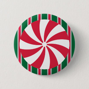 Fun and Fancy Christmas Peppermint Candy 2 Inch Round Button