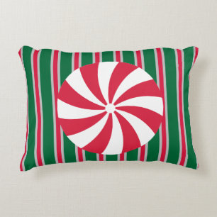 Fun and Fancy Christmas Peppermint Candy Accent Pillow