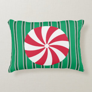 Fun and Fancy Christmas Peppermint Candy Accent Pillow