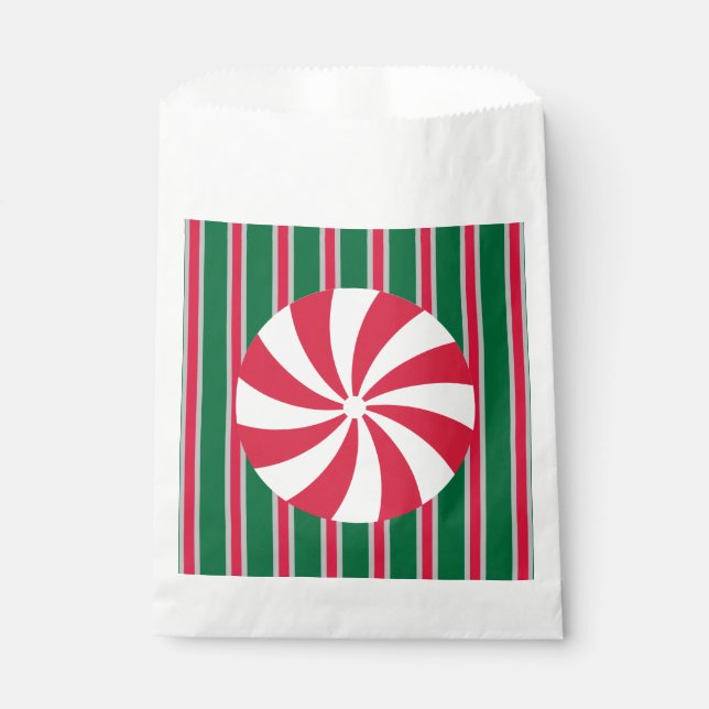 Fun and Fancy Christmas Peppermint Candy Favour Bag (Front)