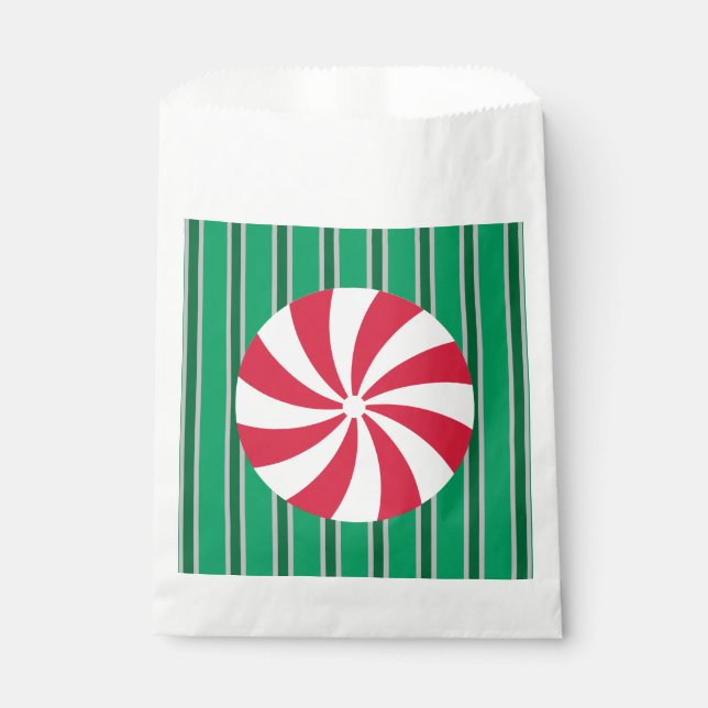 Fun and Fancy Christmas Peppermint Candy Favour Bag (Front)