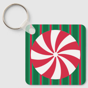 Fun and Fancy Christmas Peppermint Candy Keychain