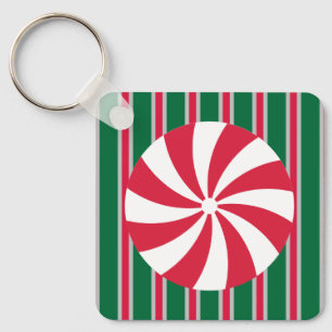 Fun and Fancy Christmas Peppermint Candy Keychain