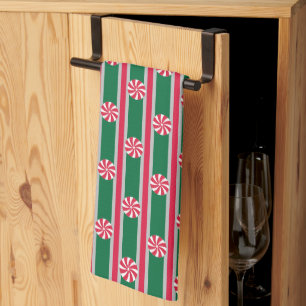 Fun and Fancy Christmas Peppermint Candy Kitchen Towel