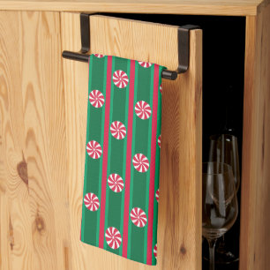 Fun and Fancy Christmas Peppermint Candy Kitchen Towel