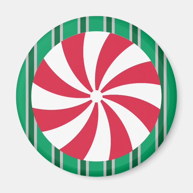 Fun and Fancy Christmas Peppermint Candy Magnet (Front)