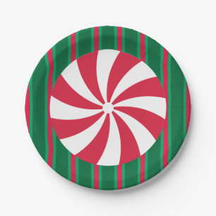 Fun and Fancy Christmas Peppermint Candy Paper Plate