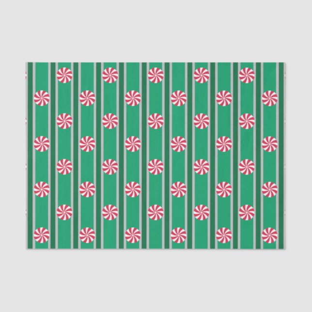 Fun and Fancy Christmas Peppermint Candy Tissue Paper (Front)