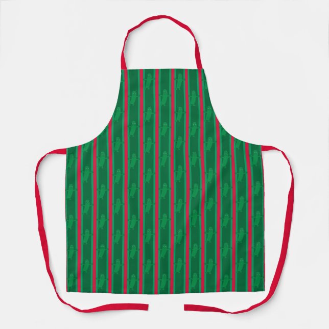 Fun and Fancy Christmas Pickle Apron (Front)