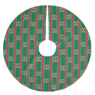 Fun and Fancy Christmas Pretzel Brushed Polyester Tree Skirt