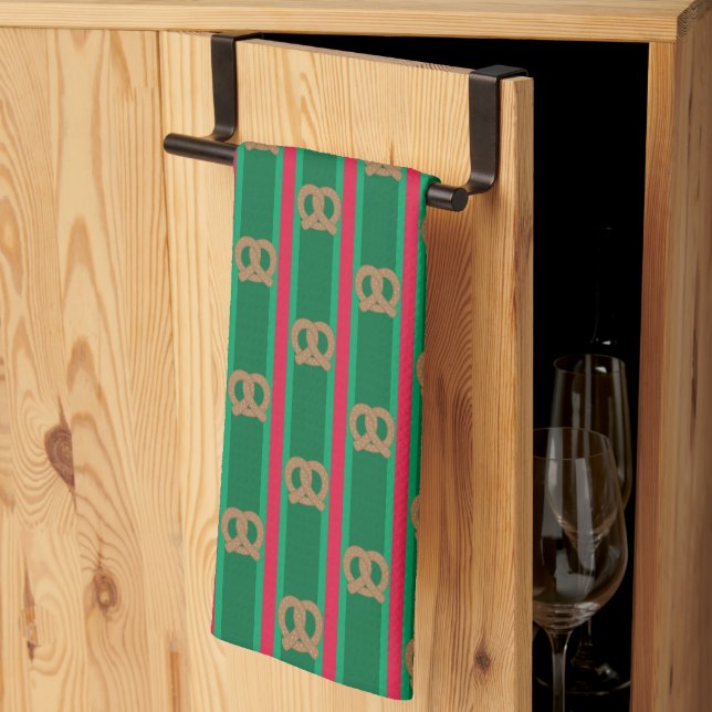 Fun and Fancy Christmas Pretzel Kitchen Towel (Thirds Fold)