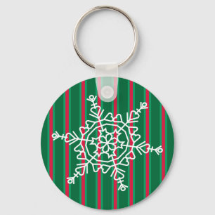 Fun and Fancy Christmas Snowflake Keychain