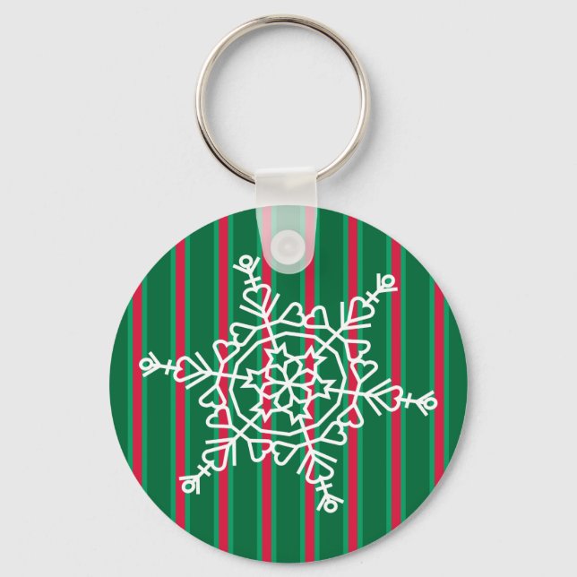 Fun and Fancy Christmas Snowflake Keychain (Front)