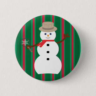 Fun and Fancy Christmas Snowman Detective 2 Inch Round Button