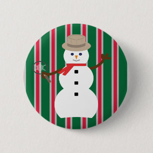 Fun and Fancy Christmas Snowman Detective 2 Inch Round Button