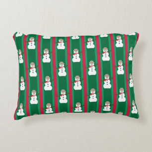 Fun and Fancy Christmas Snowman Detective Accent Pillow