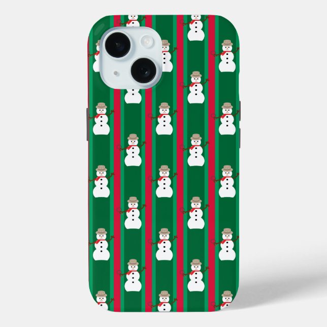 Fun and Fancy Christmas Snowman Detective Case-Mate iPhone Case (Back)