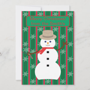 Fun and Fancy Christmas Snowman Detective Holiday Card