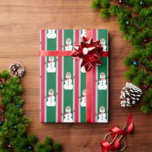 Fun and Fancy Christmas Snowman Detective Wrapping Paper