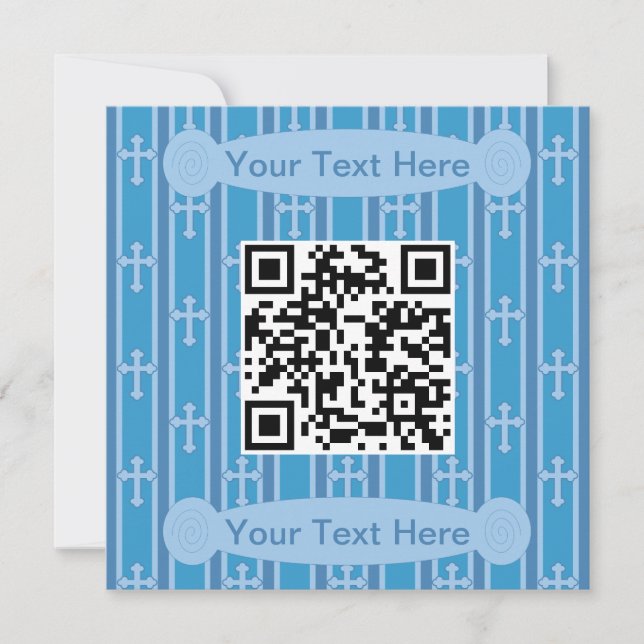 Fun and Fancy Cross QR Code Invitation (Front)