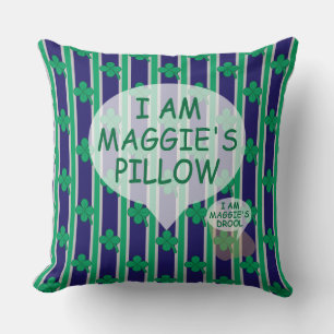 Fun and Fancy Customizable 4 Leaf Clover Throw Pillow