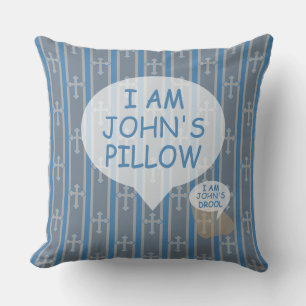 Fun and Fancy Customizable Blue Gray Cross Throw Pillow