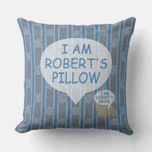 Fun and Fancy Customizable Blue Gray Spiral Throw Pillow